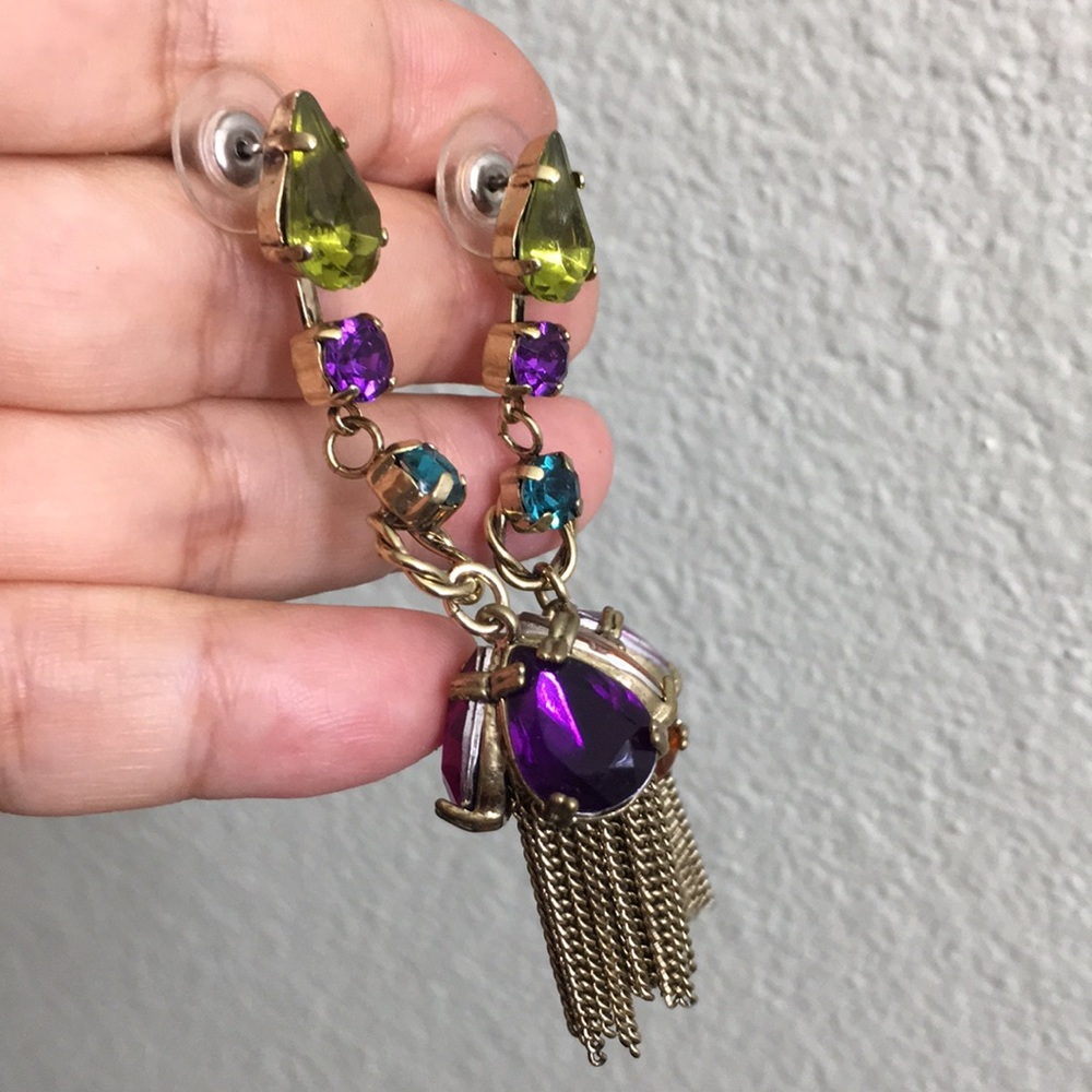 Multicolor Crystal Dangle Earrings - image 4